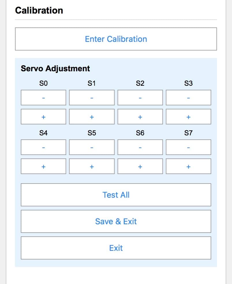 Calibration interface